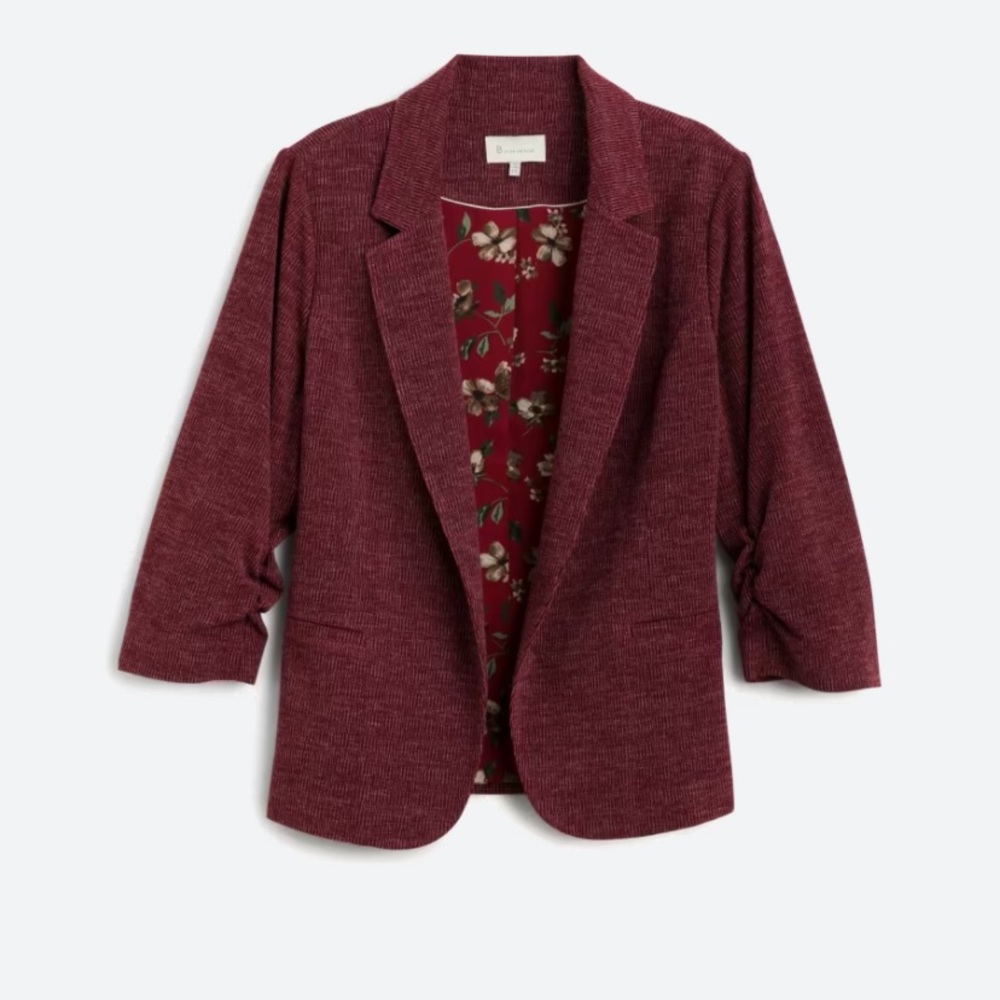Delisle 2x Burgundy Stretch Knit Blazer